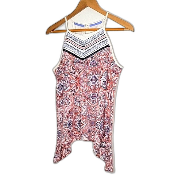 XHILARATION Colorful Racerback Keyhole Button Loose Fit Tank Top size M - Picture 5 of 14